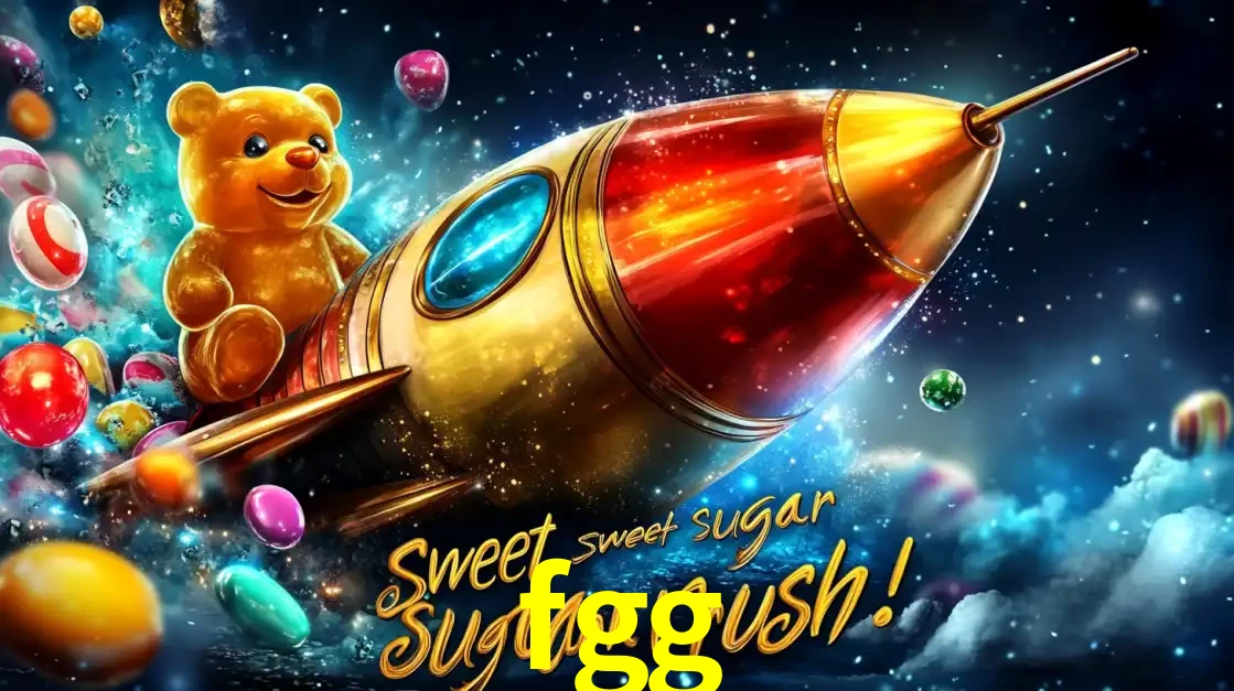 Arte promocional do jogo de slot Sugar Rush, com um urso de pelúcia em um foguete viajando pelo espaço de doces, um dos jogos divertidos disponíveis no cassino fgg.